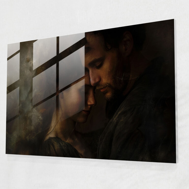 Rembrandt Home Decoration - Intimate Couple Portrait - Rembrandt, Home Decoration, Glass Wall Art, Glass Art