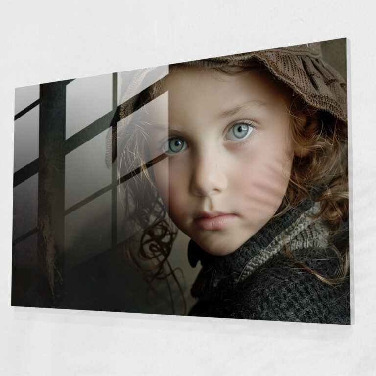 Rembrandt Modern Art - Captivating Child Portrait - Rembrandt, Glass Wall Art, Glass Print, Home Decoration