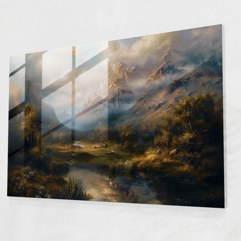 Rembrandt Glass Print - Serene Landscape - Rembrandt, Modern Art, Glass Wall Art, Wall Decoration