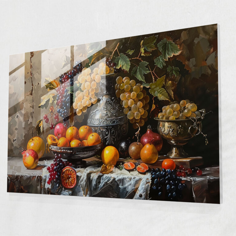 Rembrandt Glass Print - Still Life With Fruits - Rembrandt, Rembrandt, Glass Art, Glass Print