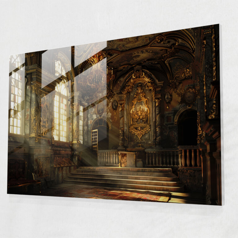 Rembrandt Glass Wall Art - Baroque Interior With Dramatic Lighting - Rembrandt, Rembrandt, Modern Art, Wall Decoration