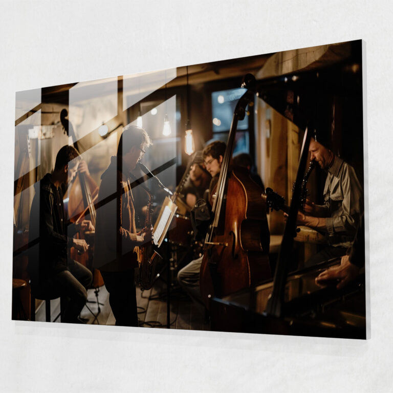 Rembrandt Glass Wall Art: Musicians In Performance - Rembrandt, Musicians, Glass Wall Art, Rembrandt
