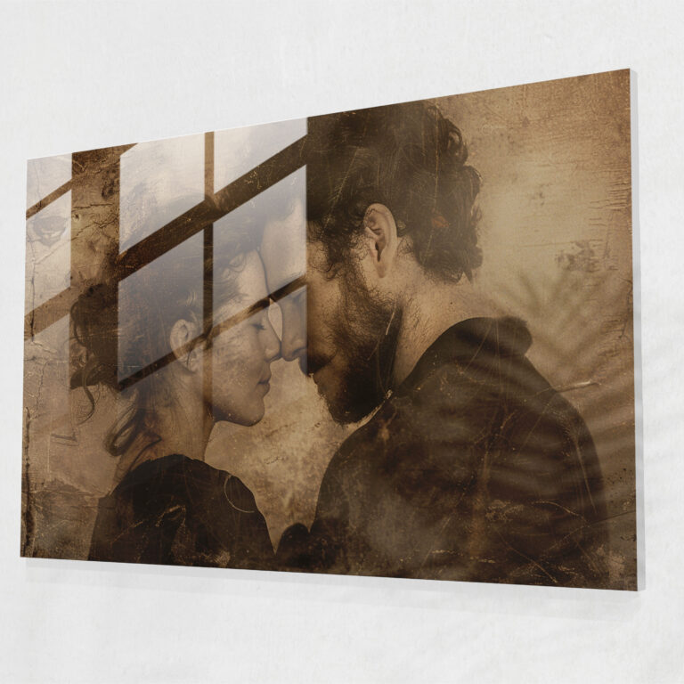 Rembrandt Glass Wall Art: Intimate Couple - Rembrandt, Glass Wall Art, Home Decoration, Rembrandt