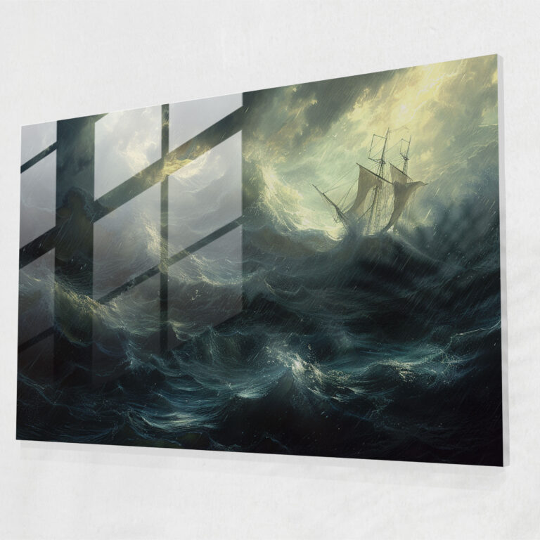 Rembrandt Glass Print: Stormy Sea - Rembrandt, Wall Decoration, Stormy Sea, Haunting