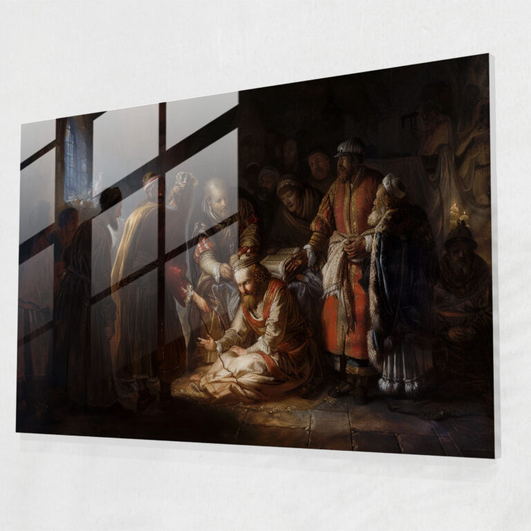 Rembrandt Home Decoration - Chiaroscuro Religious Scene - Rembrandt, Religious Scene, Glass Print, Modern Art