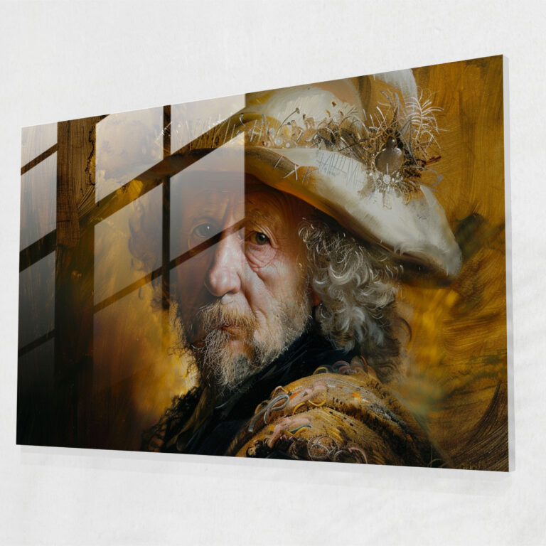 Rembrandt Glass Print - Soft Focus Historical Figure - Rembrandt, Wall Decoration, Glass Print, Modern Art