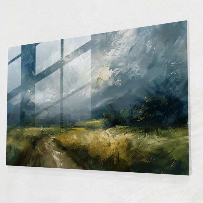 Rembrandt Glass Wall Art - Expressive Landscape - Rembrandt, Glass Art, Home Decoration, Glass Print