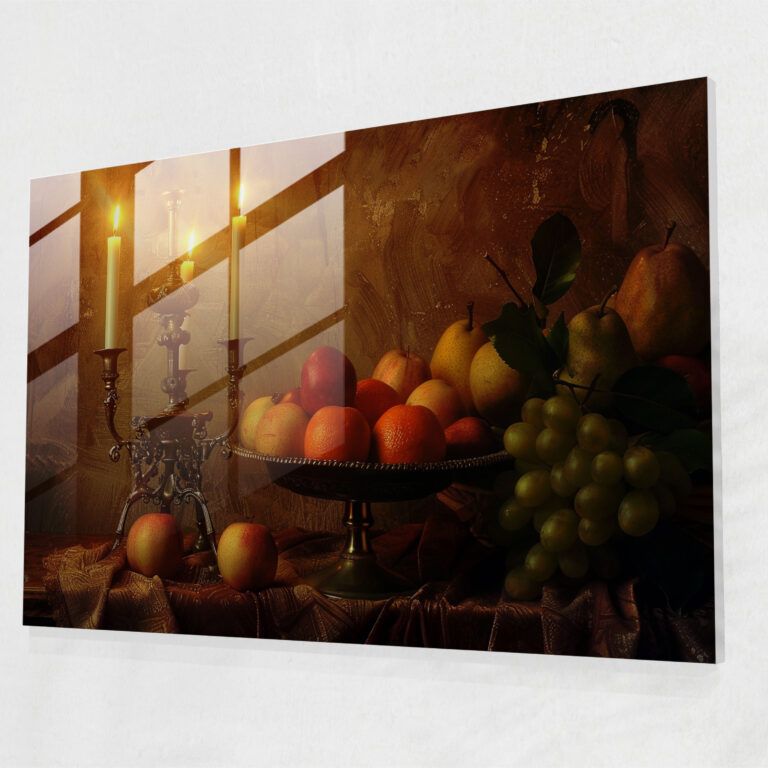 Rembrandt Glass Wall Art - Still Life With Fruits - Rembrandt, Elegant Decor, Glass Wall Art, Wall Decoration