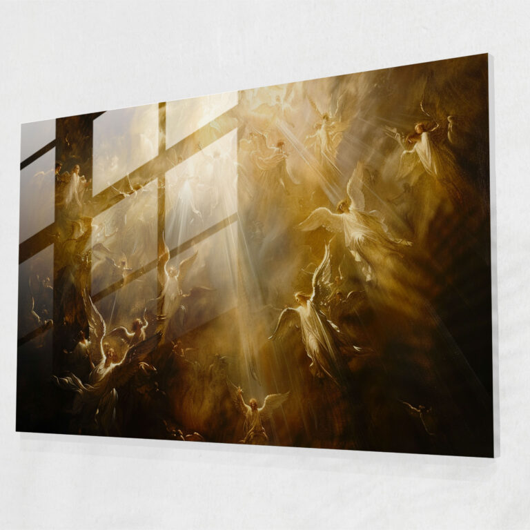 Rembrandt Glass Print - Religious Scene With Angels - Rembrandt, Home Decoration, Art, Religious Scene