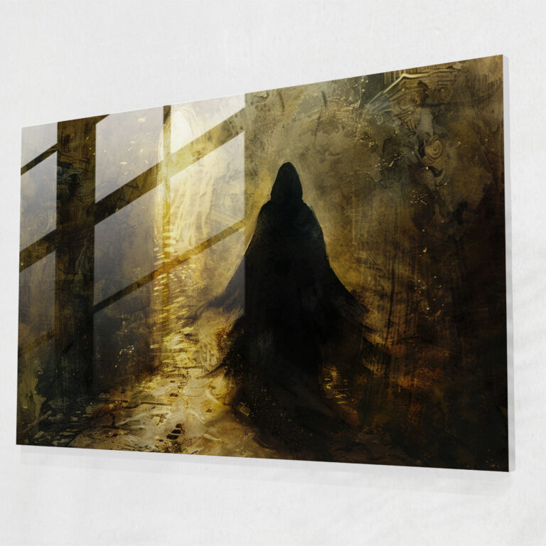Rembrandt Glass Wall Art - Mystic Cloaked Figure - Rembrandt, Mystic Scene, Art, Rembrandt