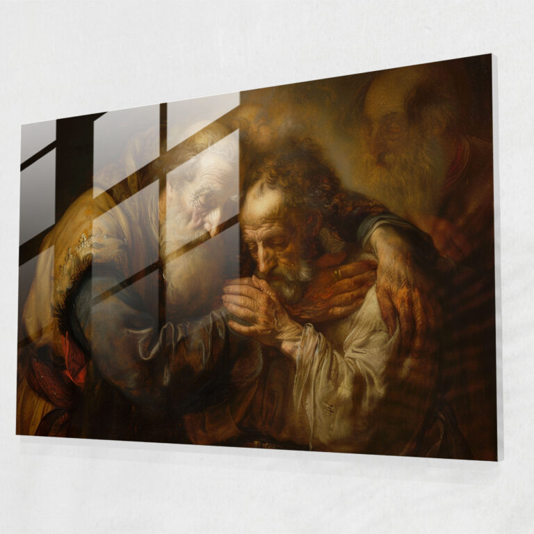 Rembrandt Glass Art - Rembrandt, Intense Moment, Glass Art, Biblical Characters