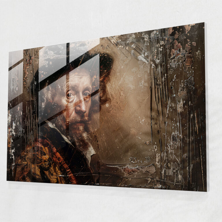 Rembrandt Glass Print Self-Portrait - Rembrandt, Glass Print, Glass Art, Modern Art