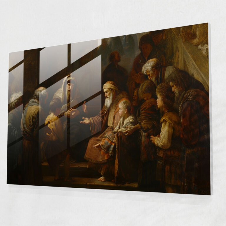 Rembrandt Glass Art Biblical Scene - Rembrandt, Modern Art, Glass Art, Rembrandt