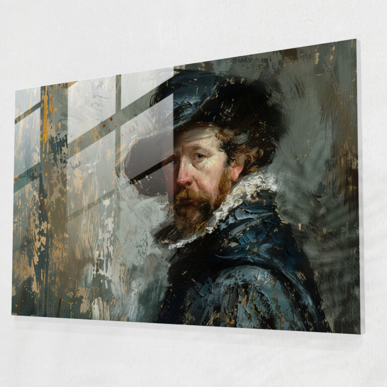 Rembrandt Glass Art Modern Art - Rembrandt, Creative, Detailed Brushwork, Modern Art
