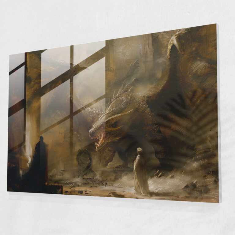 Rembrandt Glass Print Wall Decoration - Rembrandt, Mythical Creatures, Soft Color Palette, Glass Print