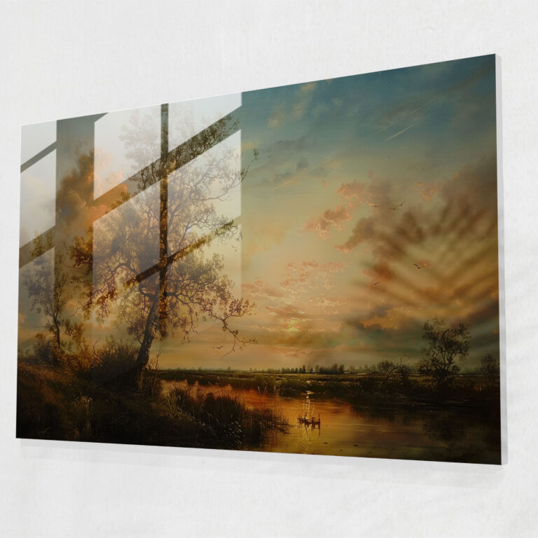 Rembrandt Home Decoration - Peaceful Countryside Scene - Rembrandt, Modern Art, Home Decoration, Glass Print