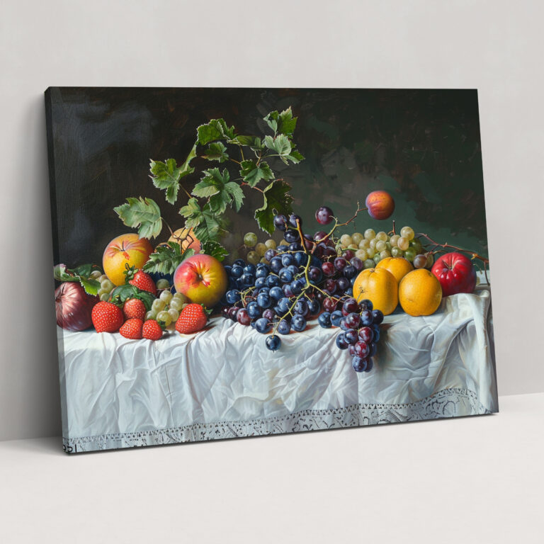 Realism Canvas Print: Still Life Of Fruits - Realism, Realism, Canvas Print, Wall Decoration