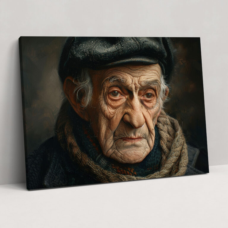 Realism Wall Art - Elderly Portrait - Realism, Wall Decoration, Canvas Wall Art, Canvas
