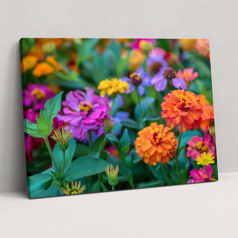 Realism Canvas Print: Vibrant Flowers - Realism, Canvas Print, Wall Art, Canvas