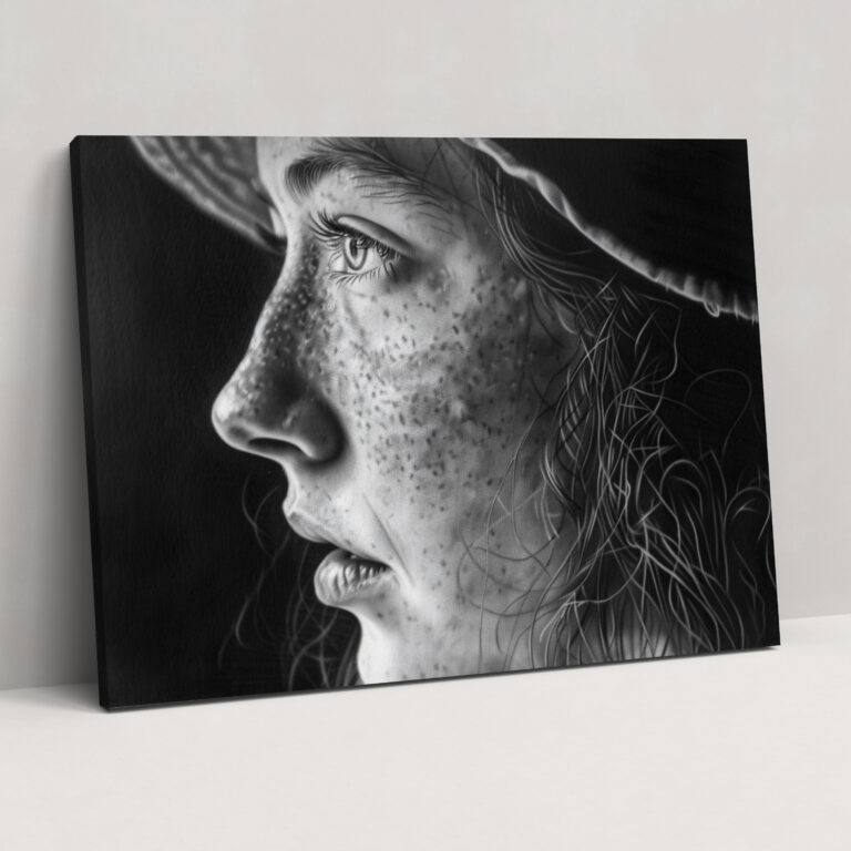 Realism Wall Decoration: Black And White Portrait - Realism, Home Decoration, Canvas Wall Art, Realism
