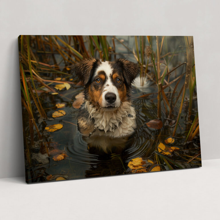 Realism Canvas Print Wall Art - Pet Dog Portrait Natural Setting - Realism, Canvas, Home Decoration, Wall Art