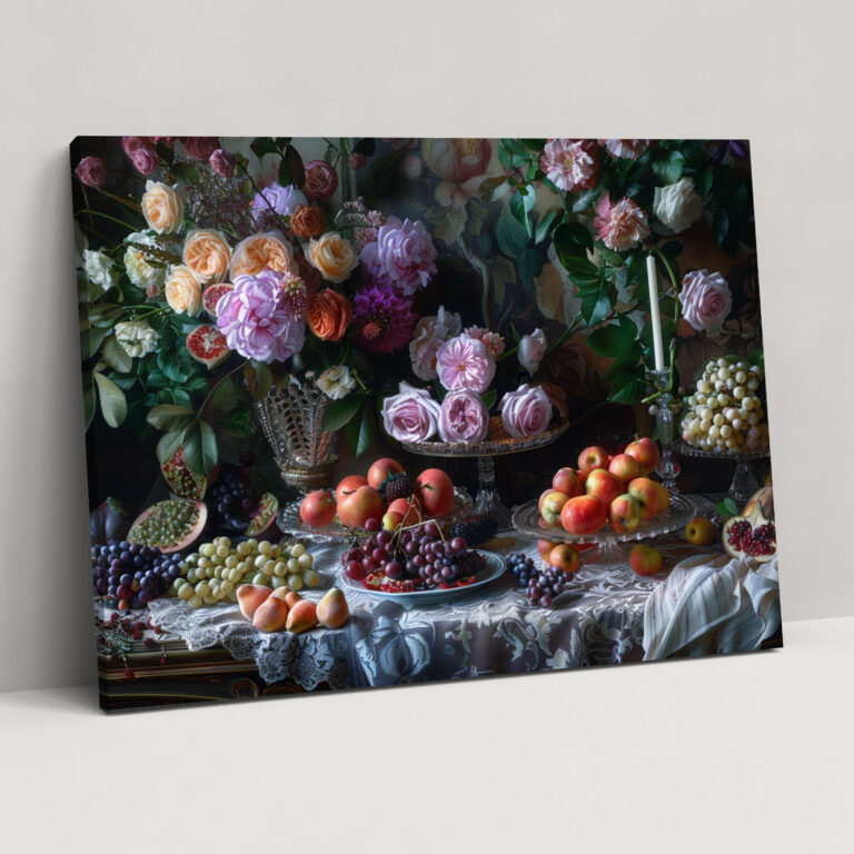 Realism Canvas Wall Art: Feast Of Nature - Realism, Flowers, Canvas Wall Art, Textures