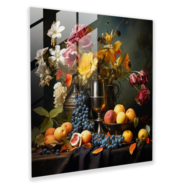 Renaissance Glass Print - Fruits And Flowers - Renaissance, Abundance, Wall Decoration, Glass Wall Art