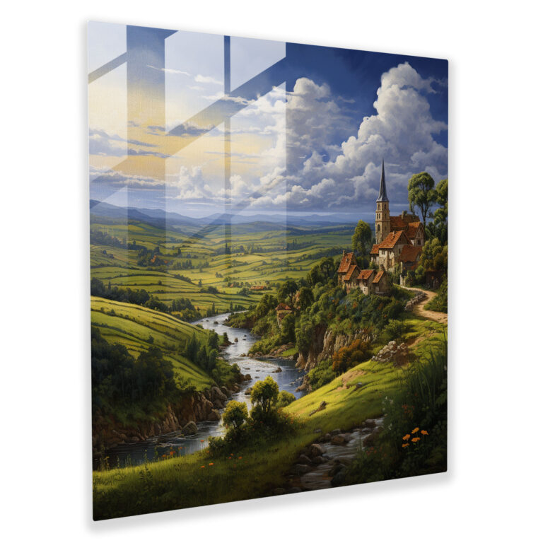 Renaissance Glass Print - Countryside Serenity - Renaissance, Glass Print, Countryside, Tranquility