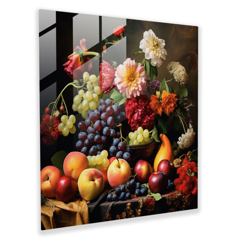Renaissance Still Life Glass Print - Renaissance, Fruits, Home Decoration, Glass Print