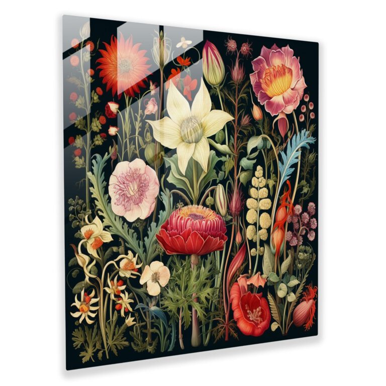 Renaissance Botanical Glass Print - Renaissance, Renaissance-Inspired Botanical Illustration, Modern Art, Wall Decoration