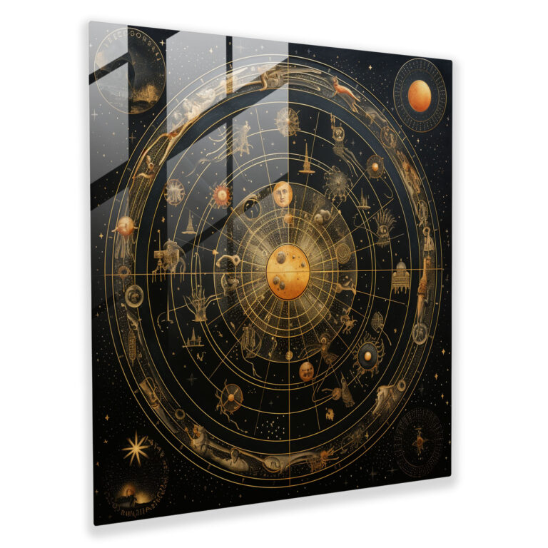 Renaissance Celestial Map Glass Print - Renaissance, Glass Art, Night Sky, Wall Decoration