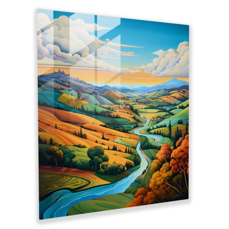 Renaissance Landscape Glass Print - Renaissance, Home Decoration, Landscape, Glass Art