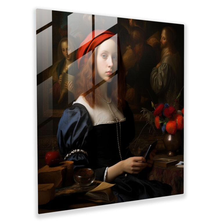 Renaissance Reinterpreted Glass Print - Renaissance, Renaissance, Wall Decoration, Evolution Of Art