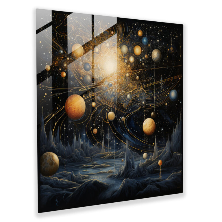 Renaissance Celestial Glass Print - Renaissance, Mysteries, Glass Wall Art, Planets