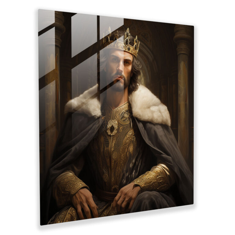 Renaissance Monarch Glass Print - Renaissance, Glass Art, Queen, Glass Wall Art