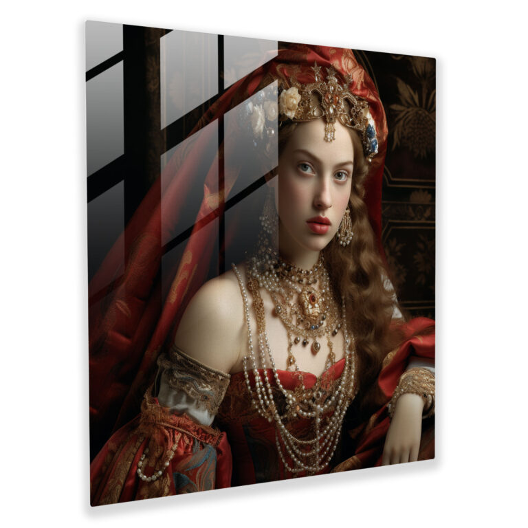 Renaissance Noblewoman Glass Print - Renaissance, Glass Art, Home Decoration, Glass Print
