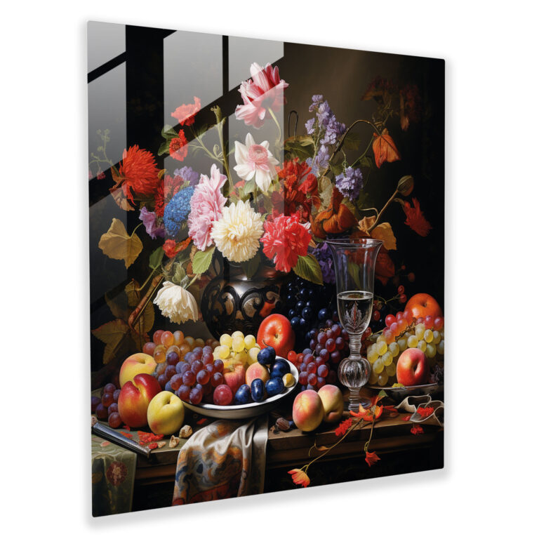 Renaissance Bouquet Glass Print - Renaissance, Home Decoration, Glass Wall Art, Modern Art