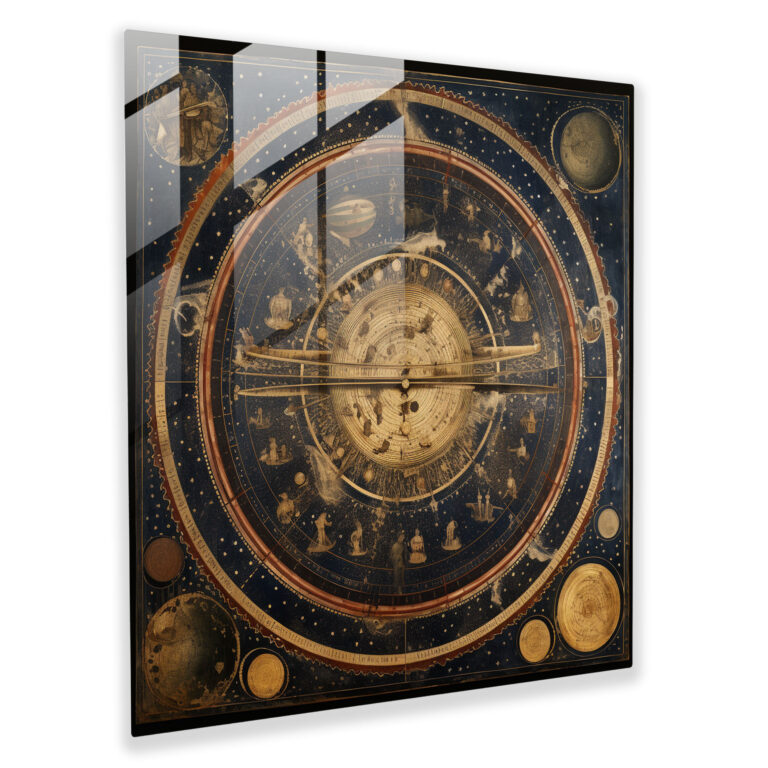 Renaissance Cosmos Glass Print - Renaissance, Wall Decoration, Modern Art, Renaissance