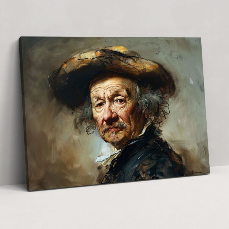 Rembrandt Expressive Portrait Canvas Print - Rembrandt, Canvas, Wall Decoration, Wall Art