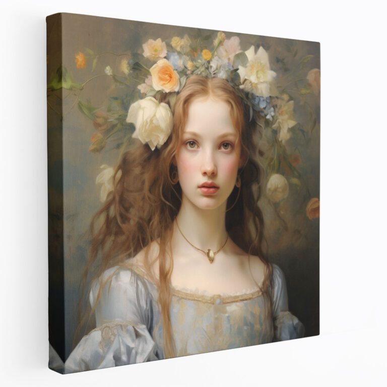 Renaissance Wall Art: Enchanting Muse Portrait - Renaissance, Soft Colors, Canvas Wall Art, Renaissance