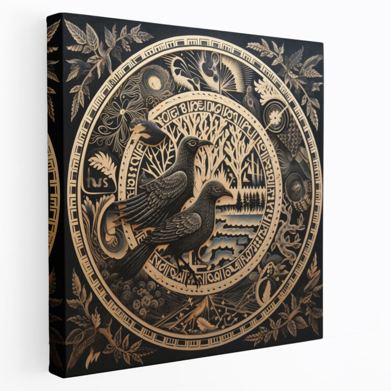 Renaissance Canvas Print: Intricate Woodcut - Renaissance, Canvas Print, Intricate Patterns, Canvas Wall Art