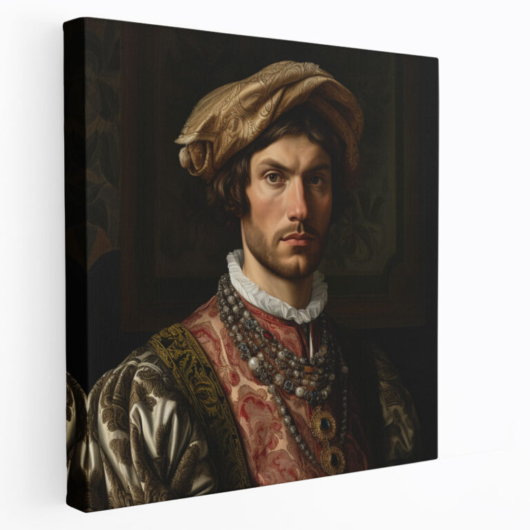 Renaissance Canvas Print: Confident Nobleman Portrait - Renaissance, Renaissance, Renaissance Portrait, Lavish Attire
