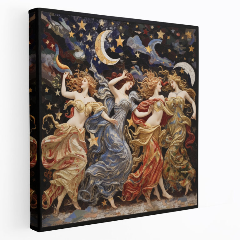 Renaissance Wall Decoration - Porcelain Mosaic Of Celestial Renaissance Figures - Renaissance, Colors, Canvas Wall Art, Home Decoration
