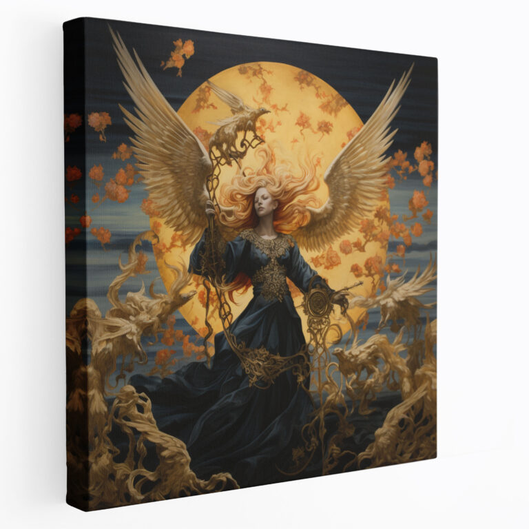 Renaissance Canvas Print - Ornate Gold Leaf Painting Of A Mythical Scene - Renaissance, Wall Decoration, Folklore, Intricate Details