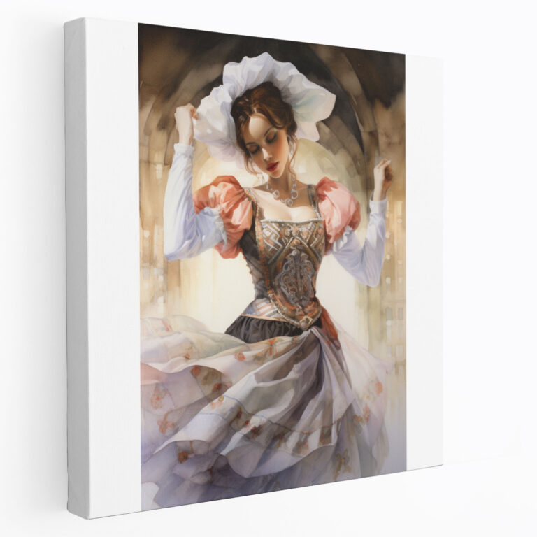 Renaissance Wall Decoration - Graceful Dancer Watercolor - Renaissance, Renaissance, Wall Art, Renaissance Costume