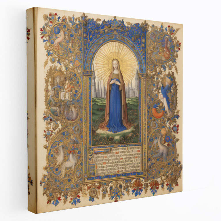 Renaissance Manuscript Canvas Print - Renaissance, Canvas Wall Art, Illuminated Manuscript, Gold Leaf