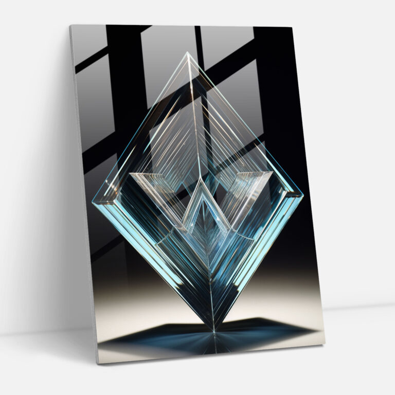 Glass Art: Geometric Glass Sculpture - Realistic Glass Sculpture, Modern Art, Home Decoration, Glass Art