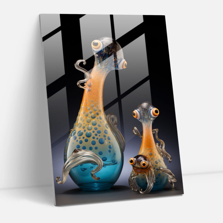 Glass Art: Whimsical Glass Figurines - Realistic Glass Sculpture, Glass Print, Creative Artistry, Home Decoration