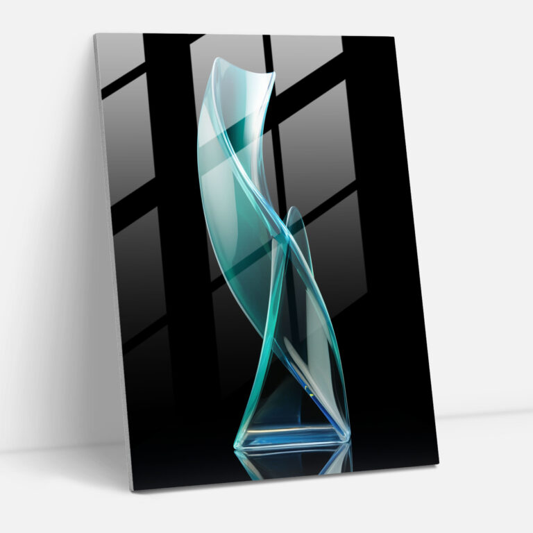 Glass Art: Modern Abstract Sculpture - Realistic Glass Sculpture, Glass Print, Glass Art, Home Decoration