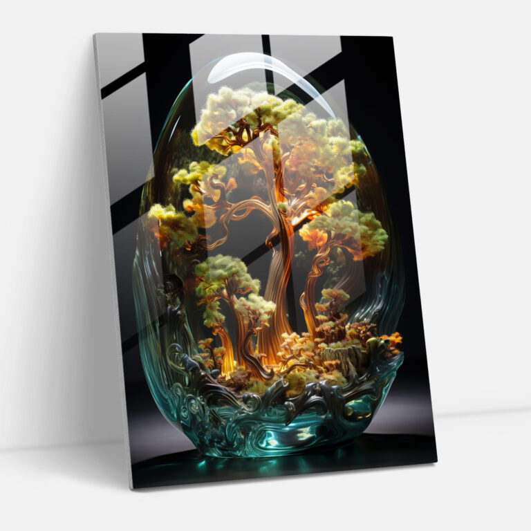 Realistic Glass Wall Art - Mystical Forest Glass Print - Realistic Glass Sculpture, Wall Decoration, Mystique, Magic